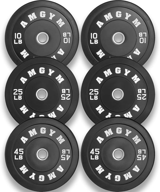 LB Bumper Plates Olympic Weight Plates, Bumper Weight Plates, Steel Insert, Strength Training