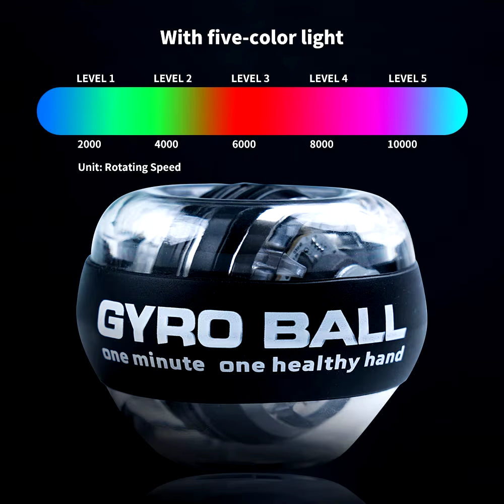 LED Wrist Power Trainer Ball Self-Starting Gyro Ball Power Ball Arm Hand Muscle Force Fitness Exercise Equipment Strengthener