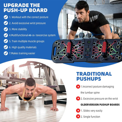 Push up Board with Smart Count,Multi-Function 60 in 1 Push up Bar (Foldable & Portable),Push up Handles for Floor,Professional Home Workout Equipment,Gym Equipment Strength Training Equipment for Men